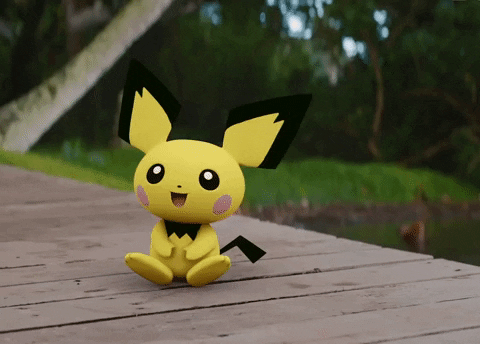 Pichu Sitting On Wooden Bridge GIF