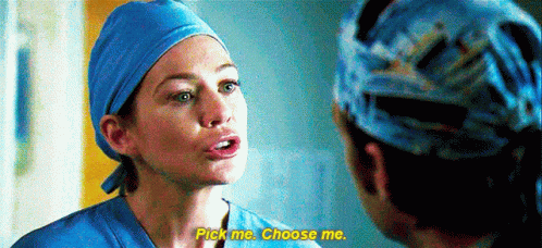 Pick Me Grey's Anatomy Meredith Grey GIF