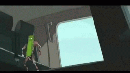 Pickle Rick Blows Cigarette To Fire GIF