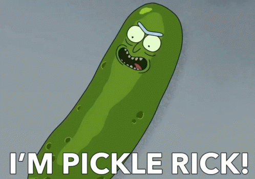 Pickle Rick From Rick And Morty Says " I 'M Pickle Rick " GIF