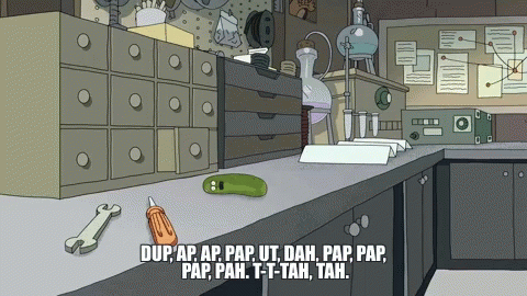 Pickle Rick Singing Beats GIF
