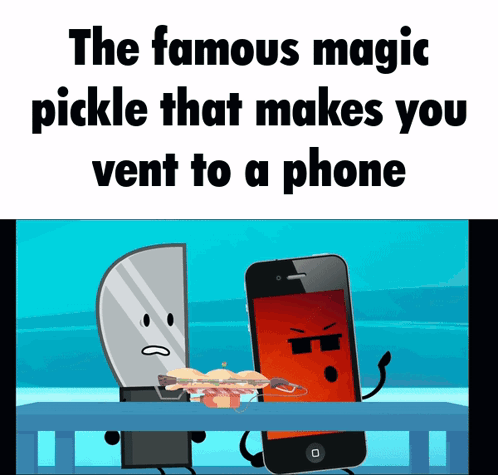 Pickle Venting To Phone GIF