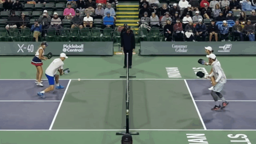 Playing Pickleball Doubles Match Up GIF