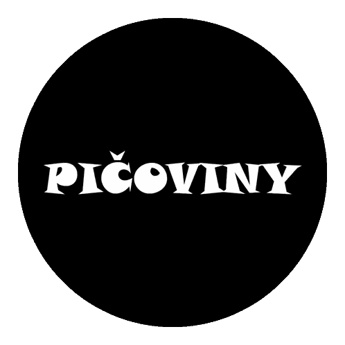Picoviny Text on Black Circle