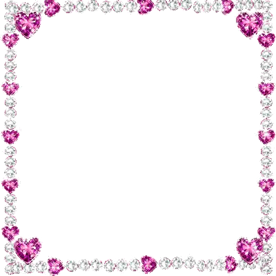 Picture Frame with Pink Hearts and Diamonds