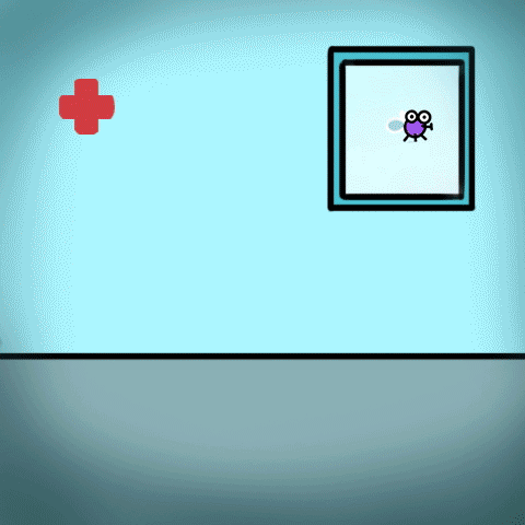 Picture Frame With Red Cross and Bug