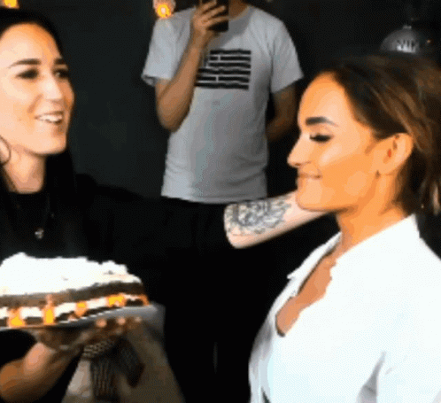 Girl Throwing Pie In The Face GIF