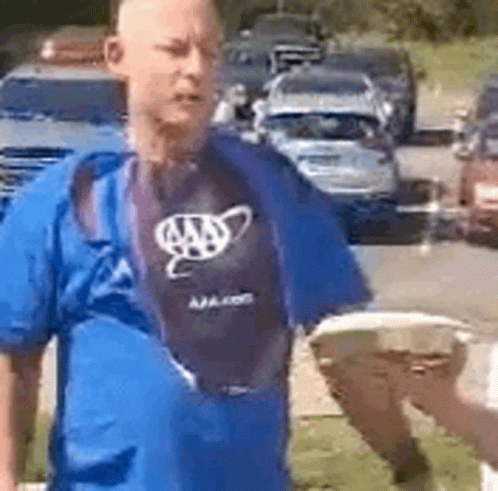 Bald Guy Pie In The Face GIF