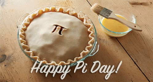 Pie With Pi On Wooden Table GIF