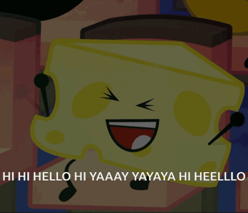 Piece of Cheese Saying Hi Hello Yaaay Yaya