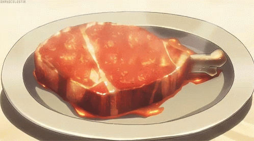 Piece Of Meat On Plate With Darrocelestia GIF
