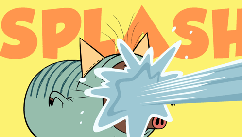 Pig Cartoon With Splash Text GIF