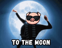 Pig Dancing In Front Of Full Moon GIF
