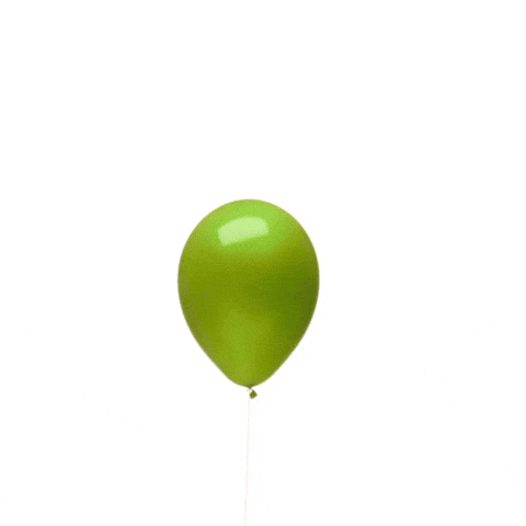 Pig Flies Wrapped In Green Balloon GIF