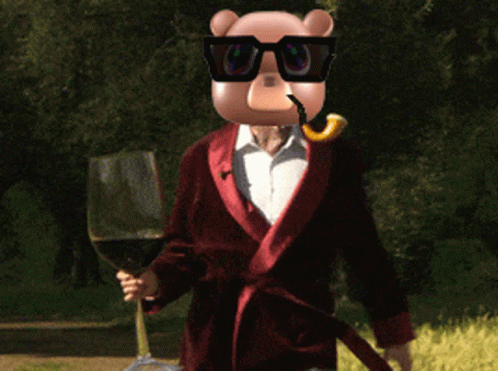 Pig Head Man Smokin GIF