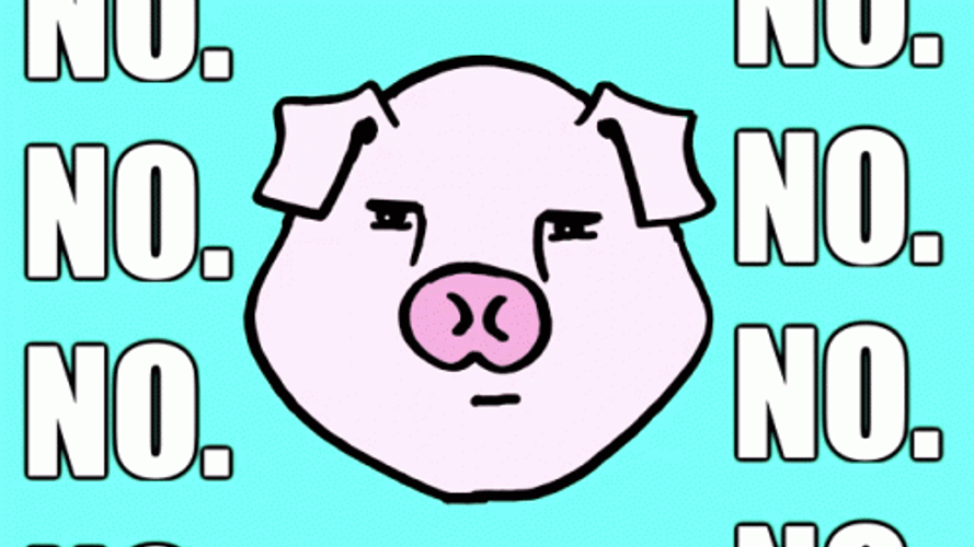 Pig Head Shake No GIF