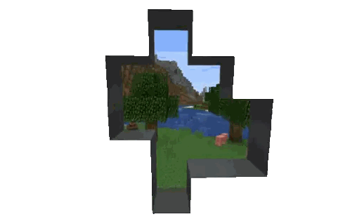 Pig in Field with Trees and River