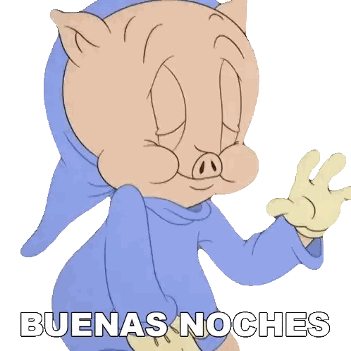 Pig Saying Buenas Noches