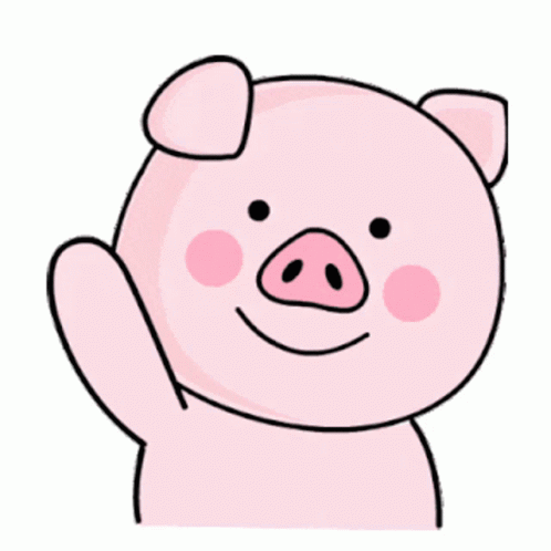 Pig Waving Hands Hi GIF