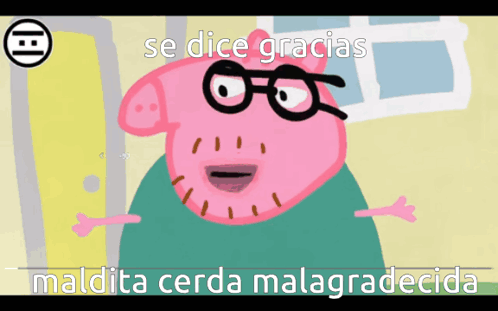 Pig Wearing Glasses Saying Gracias