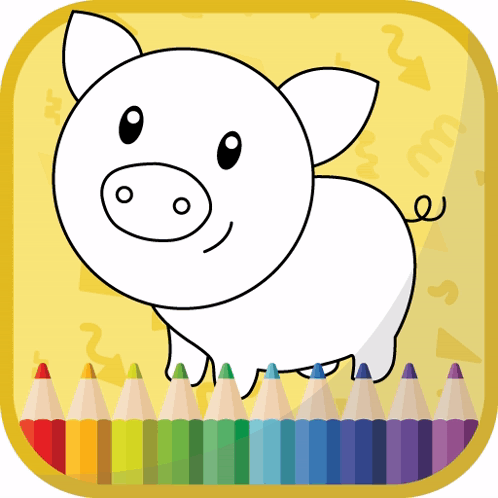 Pig With Coloring Pencils GIF