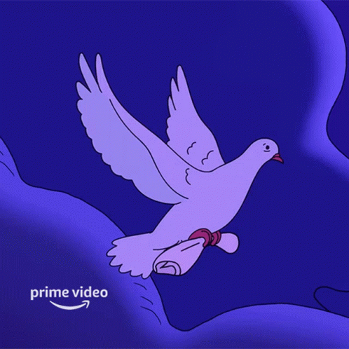 Pigeon Flying White Dove With Paper GIF