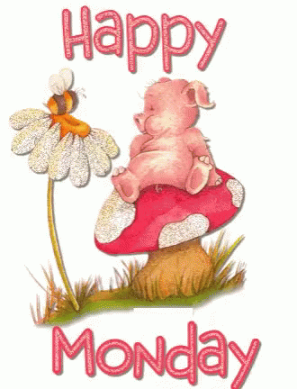 Piggy Animated Happy Monday GIF