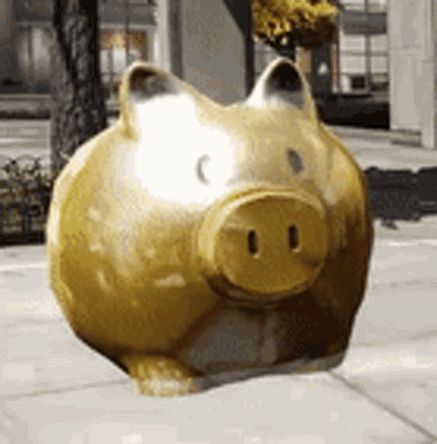 Piggy Golden Piggy Bouncing GIF