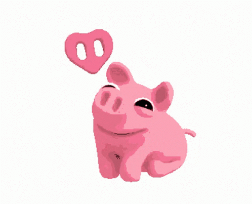 Piggy Piglet Heart Bubble Oink GIF