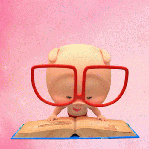 Piggy Piglet Reading Book Surprised Wow GIF