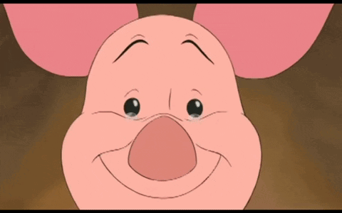 Piglet From Winnie The Pooh Is Smiling With His Eyes Closed GIF