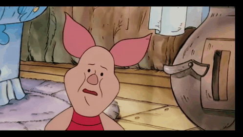 Piglet From Winnie The Pooh Looks Sad And Tired GIF