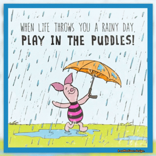 Piglet Rainy Good Morning GIF