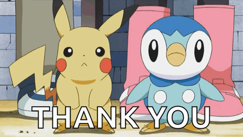 Pikachu and Penguin Thank You