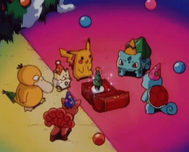 Pikachu Christmas Bonfire Pokemon Anime GIF