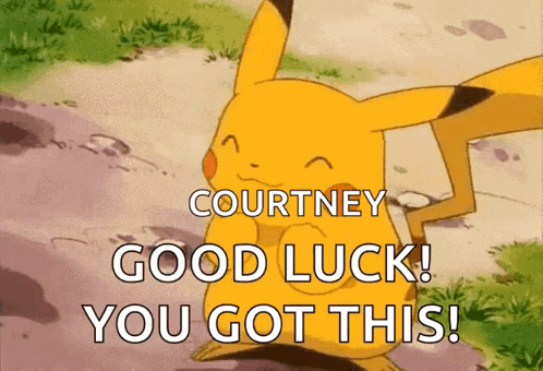 Pikachu Courtney Good Luck You Got This