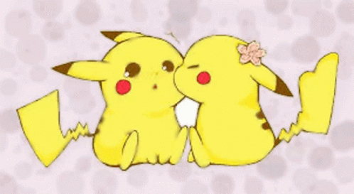 Pikachu Cute Kissing Cheeks GIF