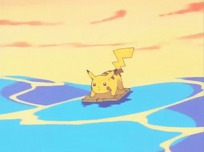 Pikachu Floating Alone GIF