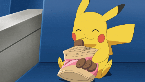 Pikachu Lightning Eating Cookies GIF