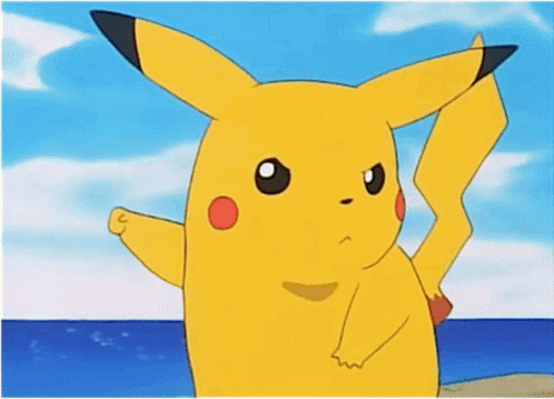 Pikachu on Beach Looking at Camera