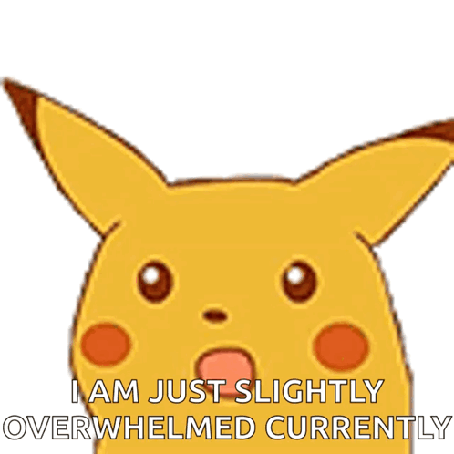 Pikachu Saying I Am Just Slightly Overwhelmed Currently