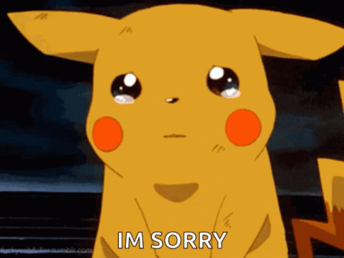 Pikachu Saying Sorry With Tears GIF