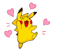 Pikachu Surrounded By Pink Hearts Laughing
