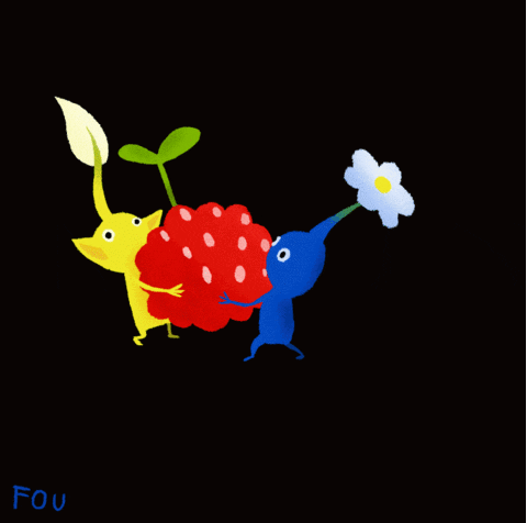 Pikmin Fighting Over A Berry GIF