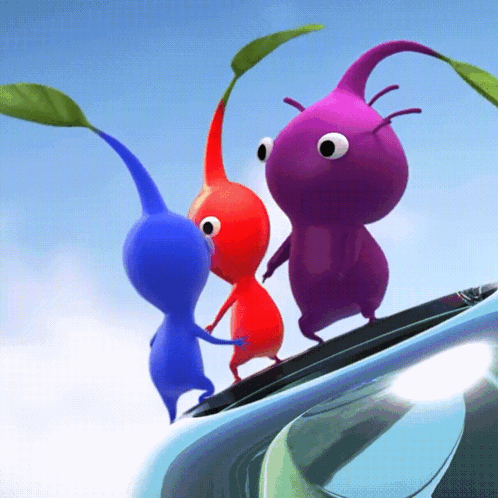 Pikmin Kissing One Another GIF