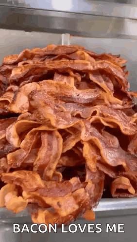 Pile of Bacon Says Bacon Loves Me