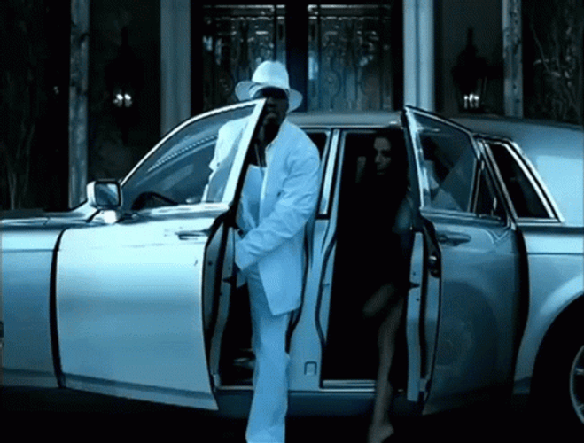 Pimp Get Off His Car With Woman GIF