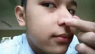 Young Student Close Up Pimple Popping GIF