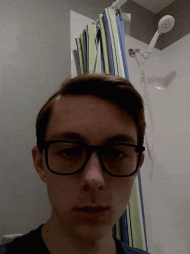 Nerdy Guy Flashing Nose Pimple Popping GIF