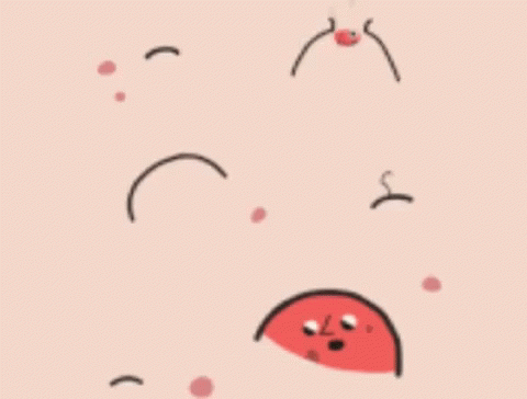 Happy Pimple Popping Animation GIF